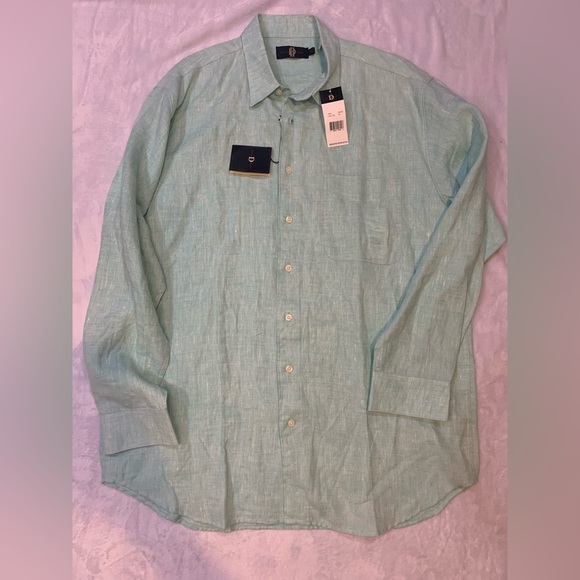 Devon Harris mens light green button down shirt Sz - Picture 2 of 5